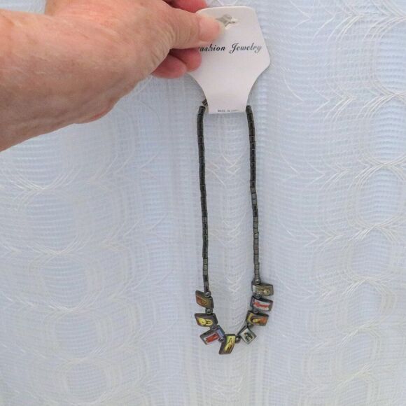 Hematite Bead Icon Necklace 18 inches for Women's Gift Stocking Stuffer - Picture 8 of 9